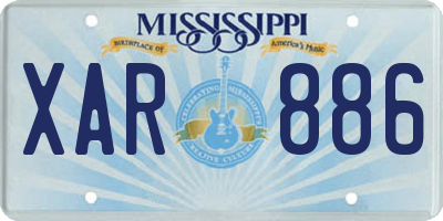 MS license plate XAR886