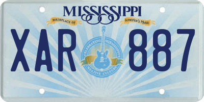 MS license plate XAR887