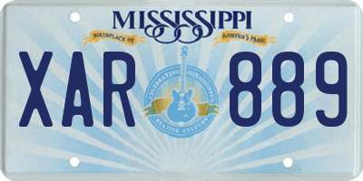 MS license plate XAR889