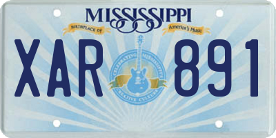 MS license plate XAR891