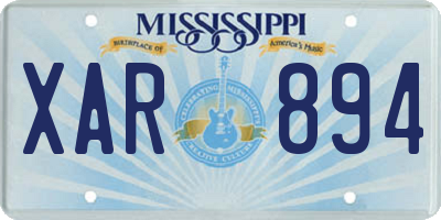 MS license plate XAR894