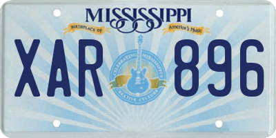 MS license plate XAR896
