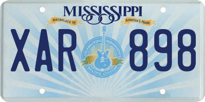 MS license plate XAR898