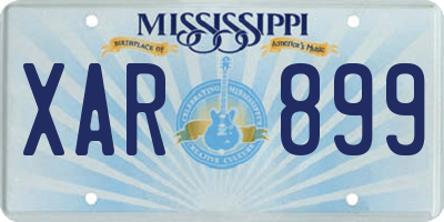 MS license plate XAR899