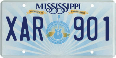 MS license plate XAR901