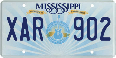 MS license plate XAR902
