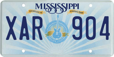 MS license plate XAR904