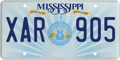 MS license plate XAR905