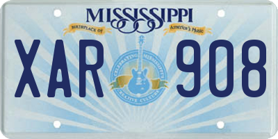 MS license plate XAR908