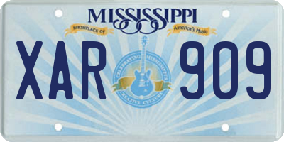 MS license plate XAR909
