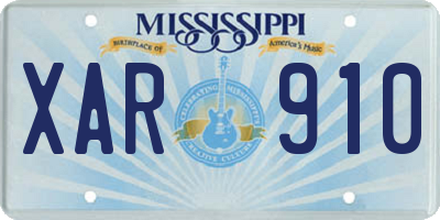 MS license plate XAR910