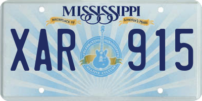 MS license plate XAR915
