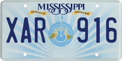 MS license plate XAR916