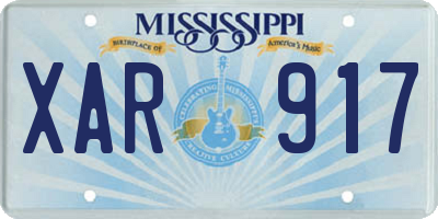MS license plate XAR917