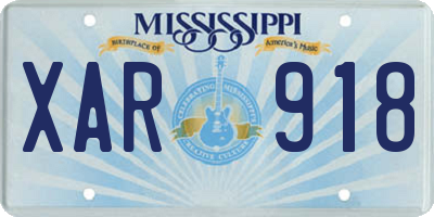 MS license plate XAR918