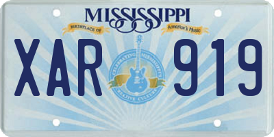 MS license plate XAR919