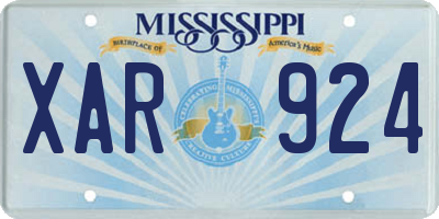 MS license plate XAR924