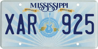 MS license plate XAR925