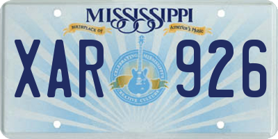 MS license plate XAR926