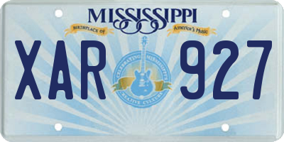 MS license plate XAR927