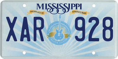 MS license plate XAR928
