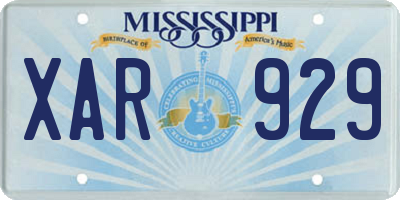 MS license plate XAR929