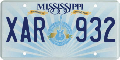 MS license plate XAR932