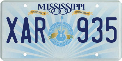 MS license plate XAR935