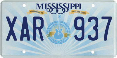 MS license plate XAR937