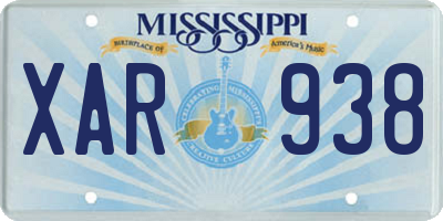 MS license plate XAR938