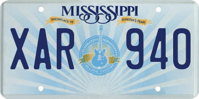 MS license plate XAR940