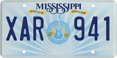 MS license plate XAR941