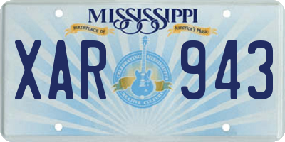 MS license plate XAR943