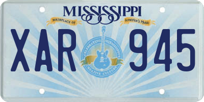 MS license plate XAR945