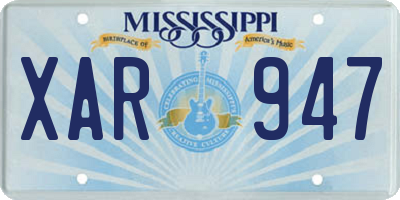 MS license plate XAR947
