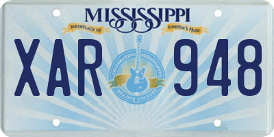 MS license plate XAR948