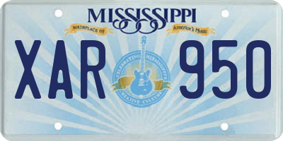 MS license plate XAR950