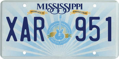 MS license plate XAR951