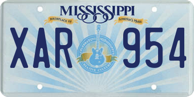 MS license plate XAR954