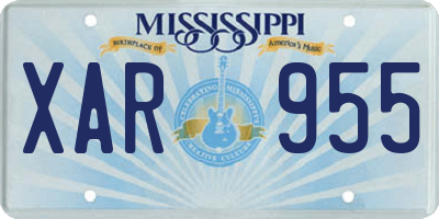 MS license plate XAR955