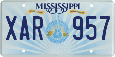 MS license plate XAR957