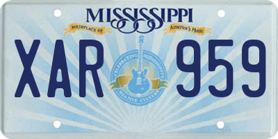 MS license plate XAR959
