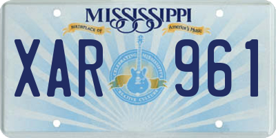 MS license plate XAR961