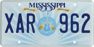 MS license plate XAR962