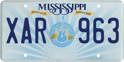 MS license plate XAR963