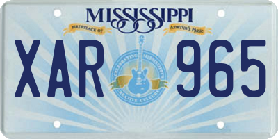 MS license plate XAR965