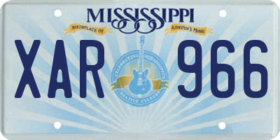 MS license plate XAR966