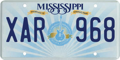 MS license plate XAR968