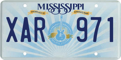 MS license plate XAR971