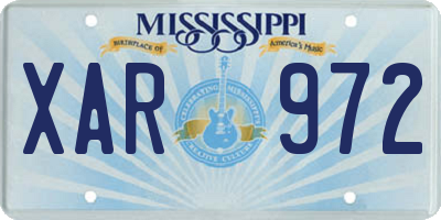MS license plate XAR972